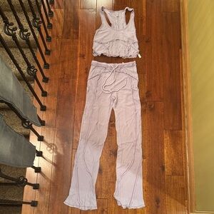 UO Out From Under Lilac Two-Piece Lounge Set - Tank & Drawstring Pants